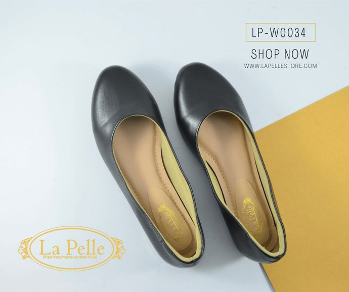 Black round flat pumps - La Pelle Store