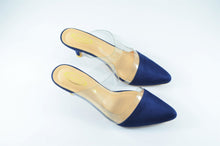 Load image into Gallery viewer, Blue Fantasy Transparent Suede Heels - La Pelle Store
