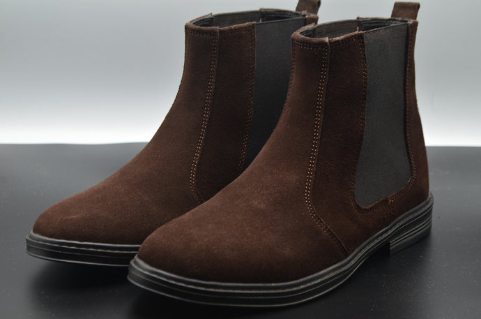 LP-500 Chelsea Boots Brown Suede Leather - La Pelle Store